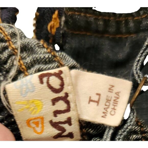 MUDD Fitted Denim with Rouchin In The Back Halter Top Size L - Picture 3 of 3